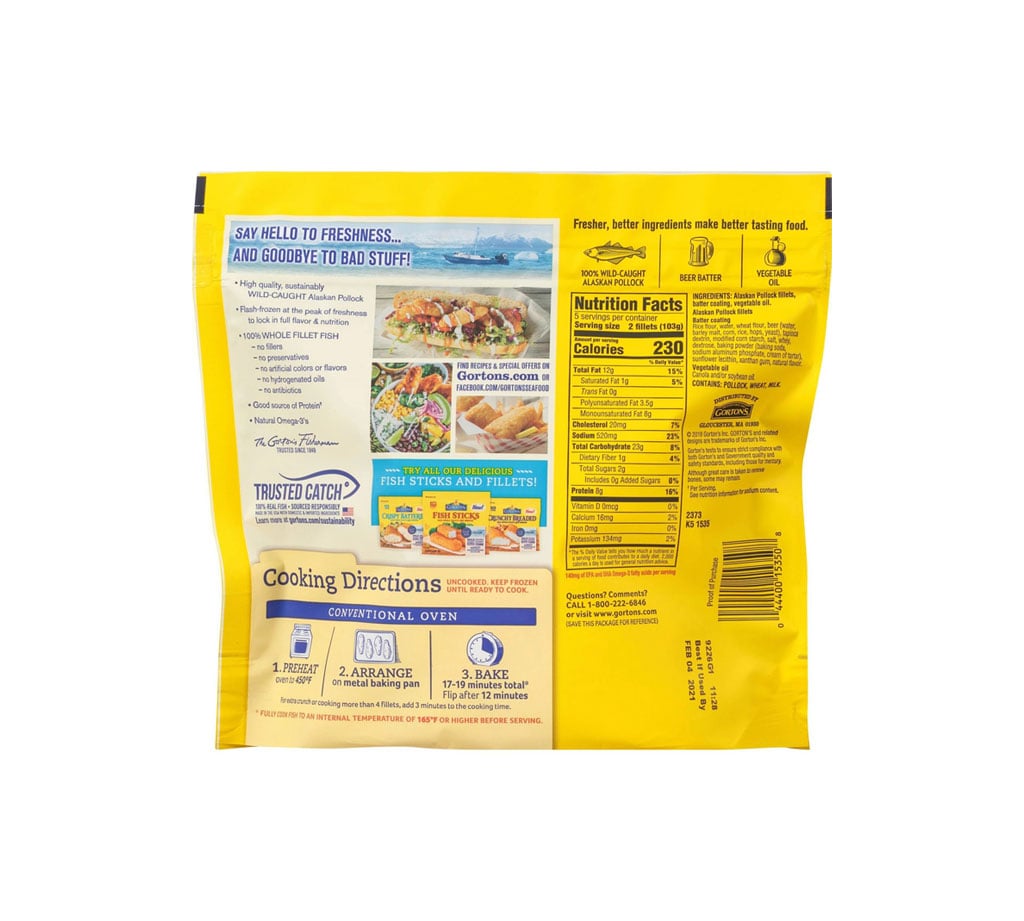 Gorton's Beer Battered Fish Fillets - 图片 2